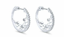 14k-White-Gold-Diamond-Intricate-Hoop-Earrings, Gabriel, NY