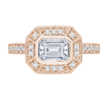 Diamond Engagement Ring- Pink Gold; Lee Richards Fine Jewelry, NJ