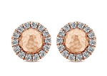 14kt Pink, gold, diamond, stud earrings, fine jewelry, local jeweler, NJ