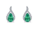 14kt white gold, diamond, emerald, stud earrings, fine jewelry, NJ