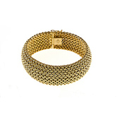 Yellow-gold bracelet, mesh, high polish, yellow gold, ladies, fine jewelry, NJ
