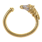 18k, yellow-gold, cuff horse, diamonds, bracelet, bangle, fine jewelry, NJ, Ocean County,
