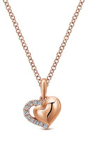 14kt Pink Gold, Diamond Heart Necklace, Monmouth, Ocean County, NJ