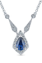 14k white gold, diamond, sapphire, fashion necklace, fine jewelry, Lee Richards Fine Jewelry, NJ