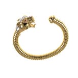 18k yellow gold, cuff, cougar, diamonds, bracelet, bangle, fine jewelry, NJ