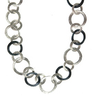Silver necklace, textured mixed link, two-tone, local jeweler, Lee Richards Fine Jewelry, Monmouth County, NJ